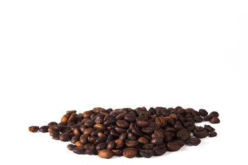 Grain of coffee, beans. White background