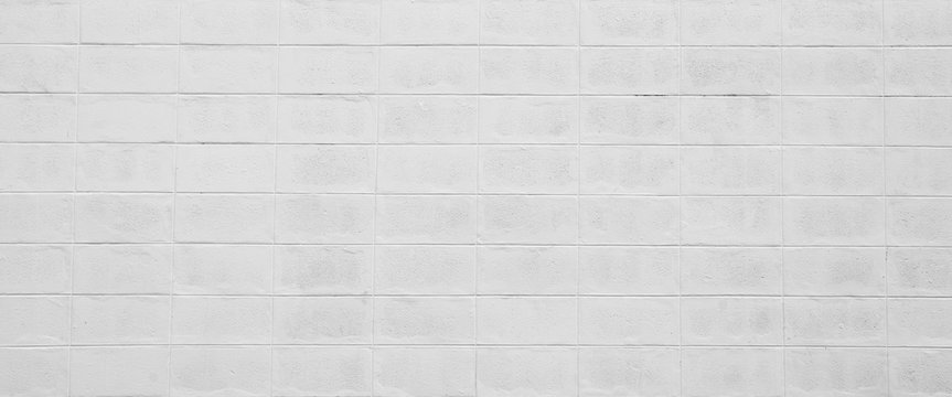 white cement cinder block wall texture - background