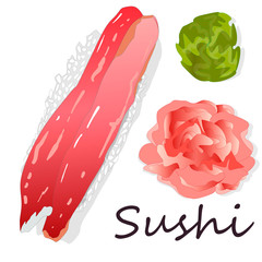 Sushi set  isolated on white.