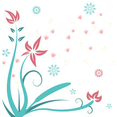 flower calligraphic design elements