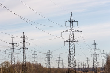 Fototapeta premium power line towers