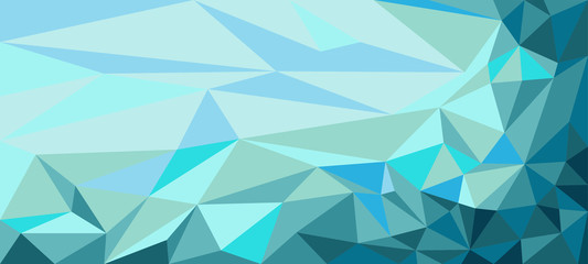 Background of polygons triangles in blue tones