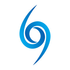 blue number 69 logo vector