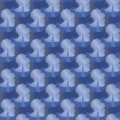 Cotton fabric Abstract seamless pattern with snow tree.