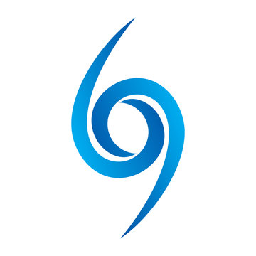 blue number 69 logo vector