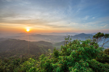 Hatyai city top view on Kor Hong mountain, Songkhla Province Thailand