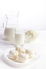 Milk in a jug and a glass