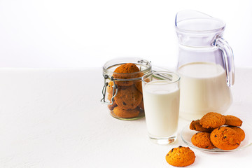 Milk in a jug and a glass