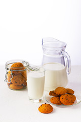 Milk in a jug and a glass