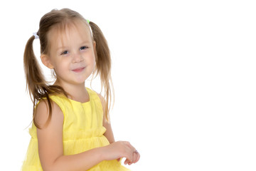 Portrait of a little girl close-up.