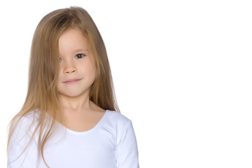 Fototapeta premium Portrait of a little girl close-up.