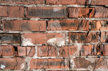old broken bricks wall texture grunge background