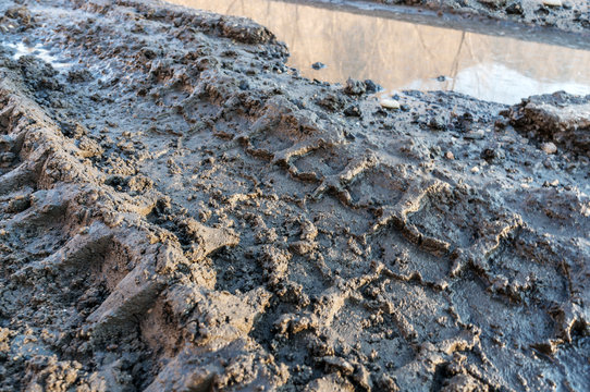 Mud Dirt Trace From Off Road Tires On It