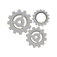 Gears on a white background. Vector icon.