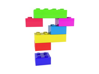  Question mark concept build from toy bricks