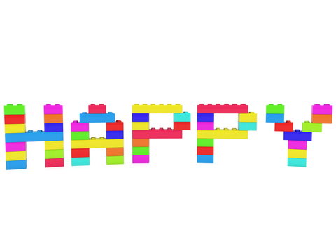 Happy concept build from toy bricks