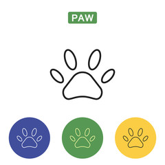 Paw line icon