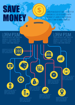 Save Money Flat Infographic