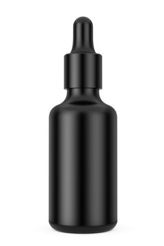 Black Empty Mockup Eye Dropper Bottle. 3d Rendering