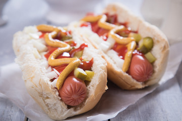 Classic american hot dog