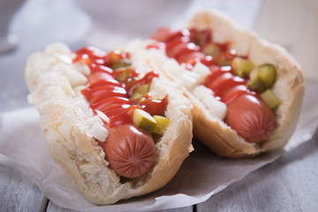 Classic american hot dog