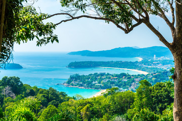 Tropical beach skyline at Karon view point in Phuket, Thailand