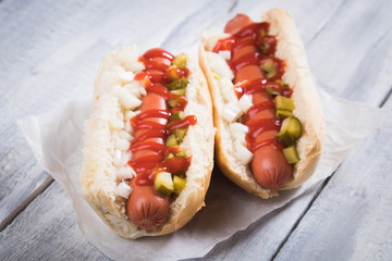 Classic american hot dog