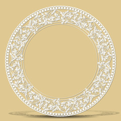 carved vintage frame made of paper with shadow