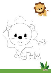 animals coloring, lion