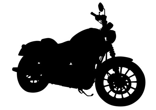 Girl and sport motor bike on white background