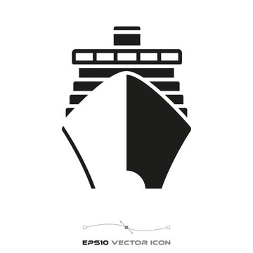 Cruise ship glyph icon