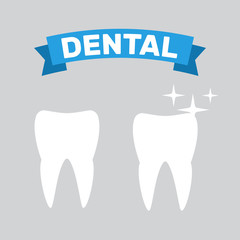 Tooth whitening dentist icon. Dental health care and oral hygiene vector