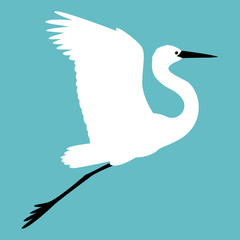 heron vector illustration flat style profile side