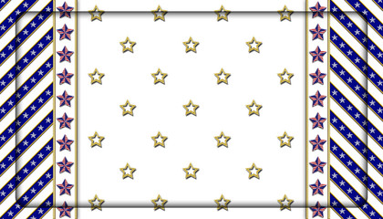 Stock Illustration - Framed Rectangle Empty Background For American Holidays, 3D, Template for American Holidays.