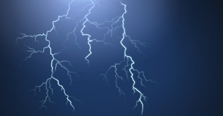 Lightning strikes and dark background