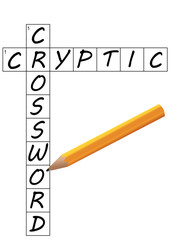 Vector Cryptic Crossword partial grid with pencil