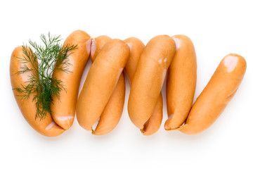 Pork sausage isolated on white background.