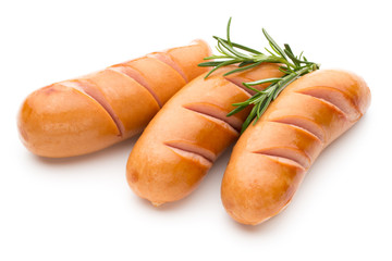 Pork sausage isolated on white background.