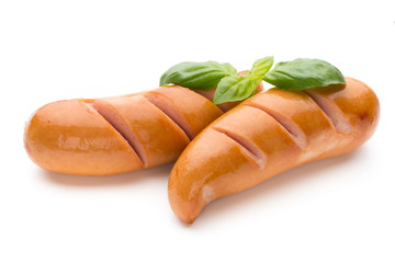 Pork sausage isolated on white background.