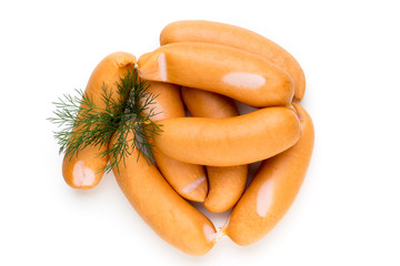 Pork sausage isolated on white background.