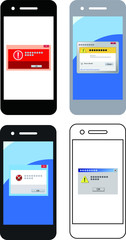 Smartphone Error illustration set