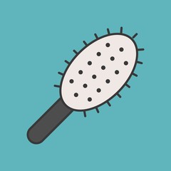 Hair brush, Filled outline icon