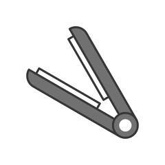 flat iron, hair styling tool, Filled outline icon