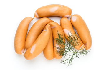 Pork sausage isolated on white background.