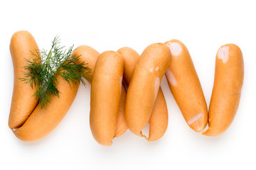 Pork sausage isolated on white background.