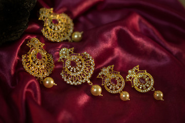 beautiful Indian wedding jewellery in low light 