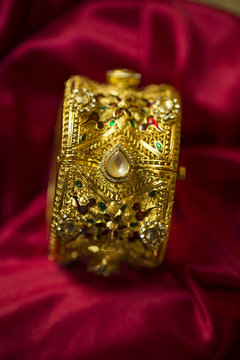 beautiful Indian wedding jewellery in low light 