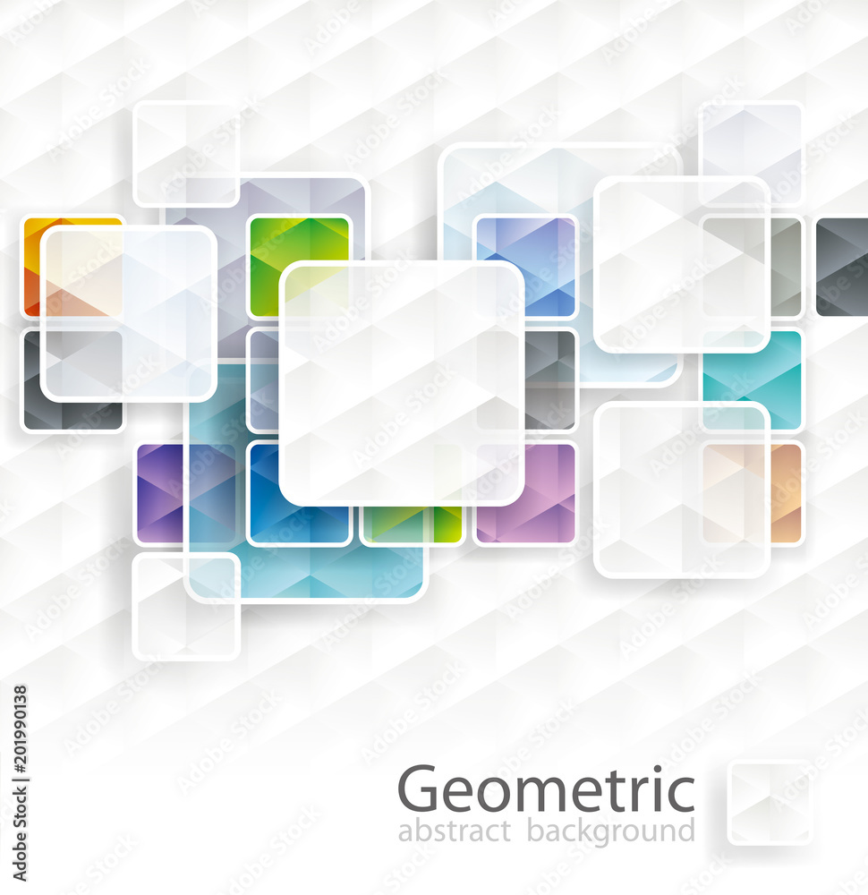 Aufkleber abstract square cubes background with copy space.