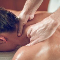 Fototapeta na wymiar Relaxing Shoulders And Neck Massage