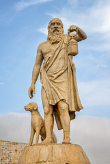 Statue Of Diogenes, famous ancient Greek philosopher born in Sinop in the 5th century BC. Sinop, Turkey.